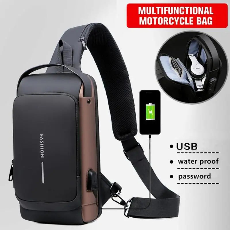 Mochila Anti-Furto com Senha e USB Slim Bag
