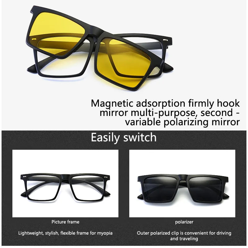 Óculos Polarized magnético 6 em 1 UV400